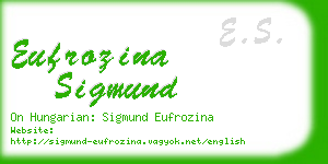 eufrozina sigmund business card